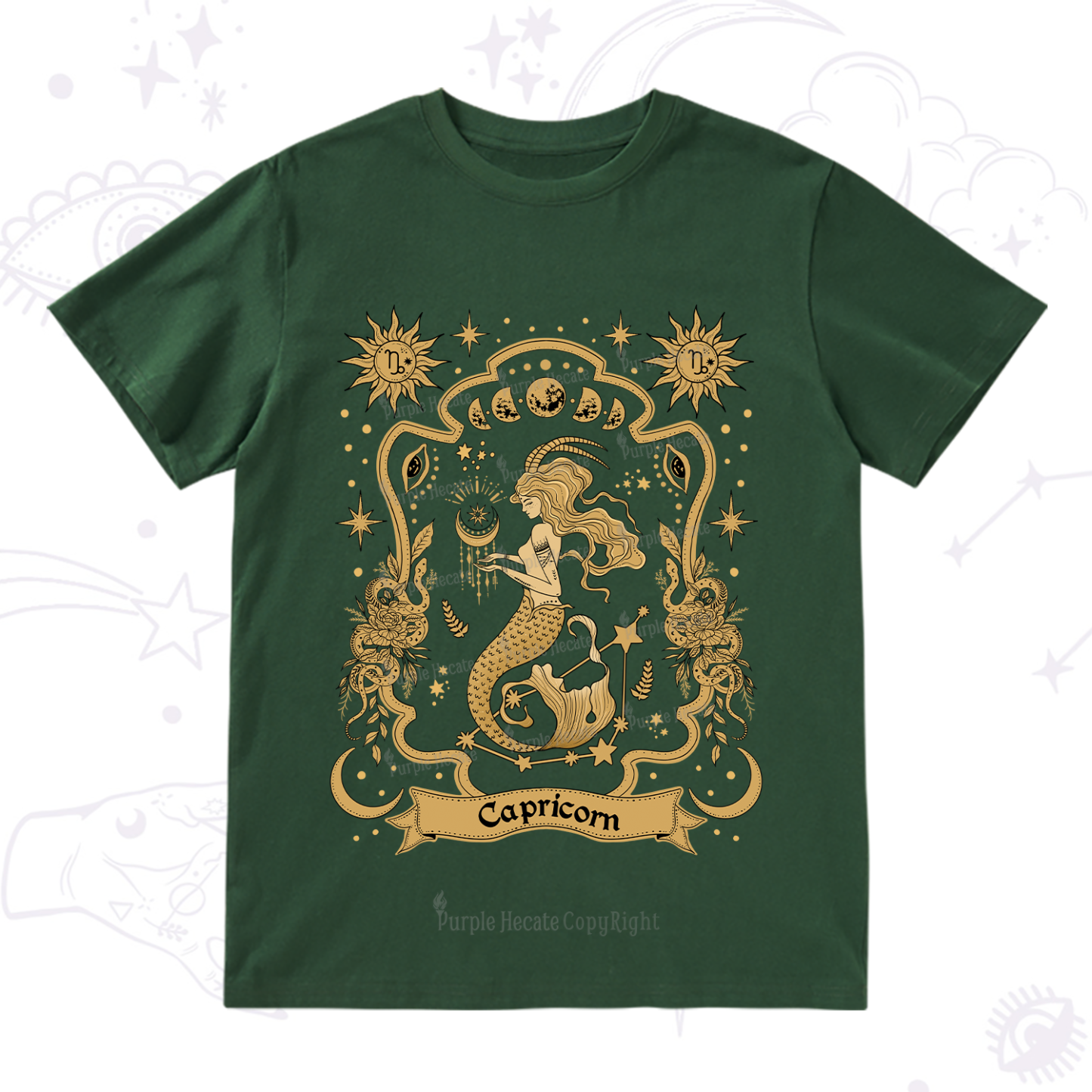 Purplehecate Capricorn' Astral Mirage Zodiac T-Shirt