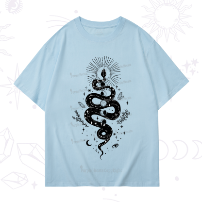 Purplehecate Mystical Moon Phases Snake T-Shirt