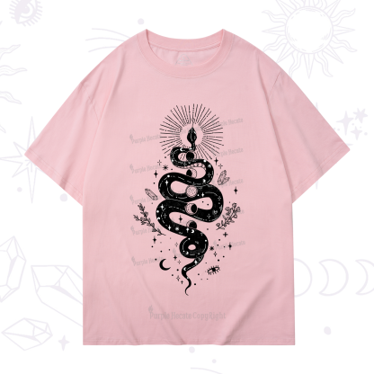 Purplehecate Mystical Moon Phases Snake T-Shirt