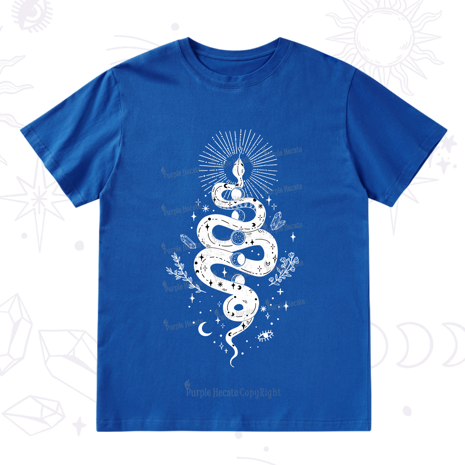 Purplehecate Mystical Moon Phases Snake T-Shirt