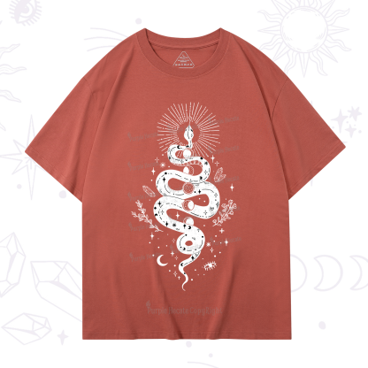 Purplehecate Mystical Moon Phases Snake T-Shirt