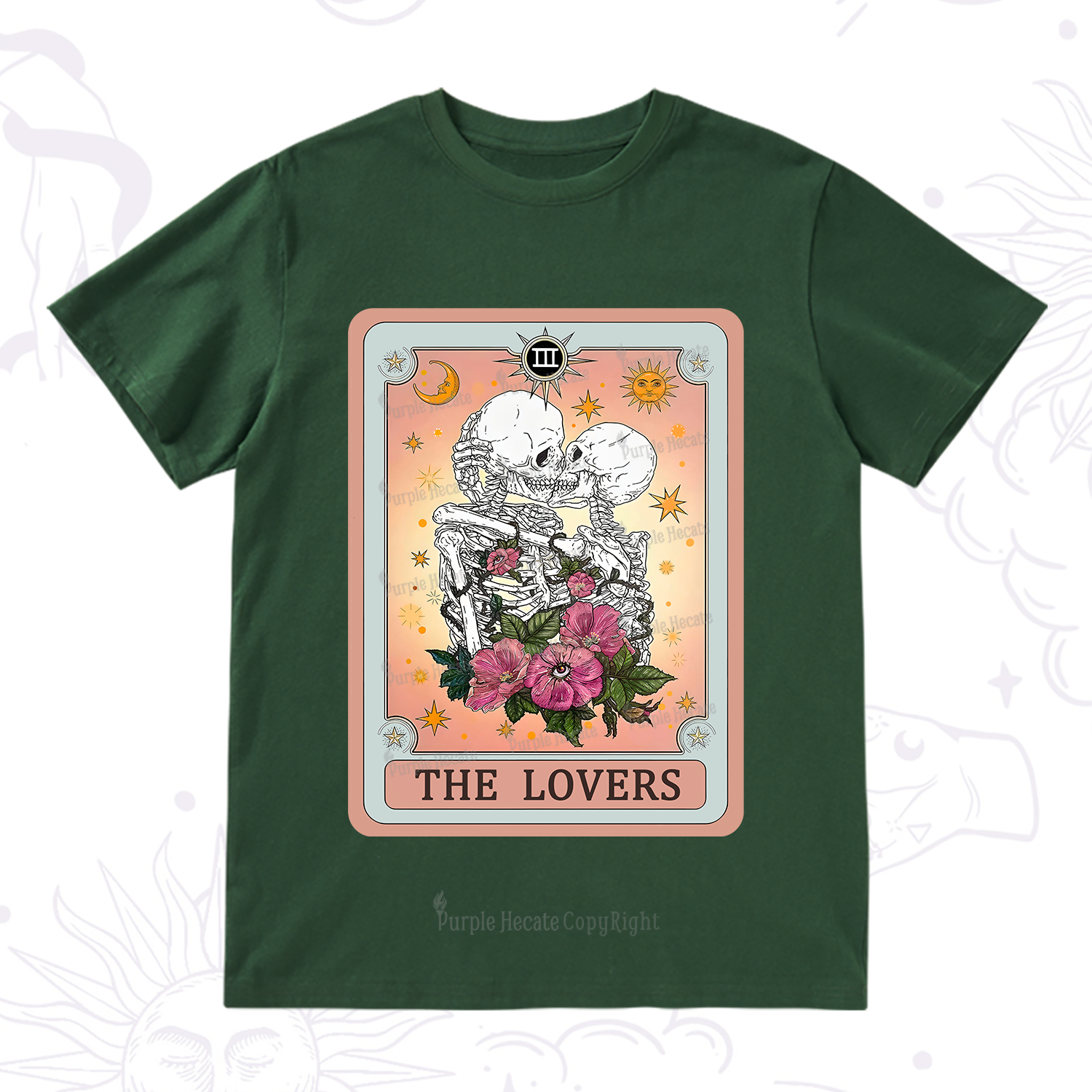 Purplehecate The Lovers Tarot Card T-Shirt