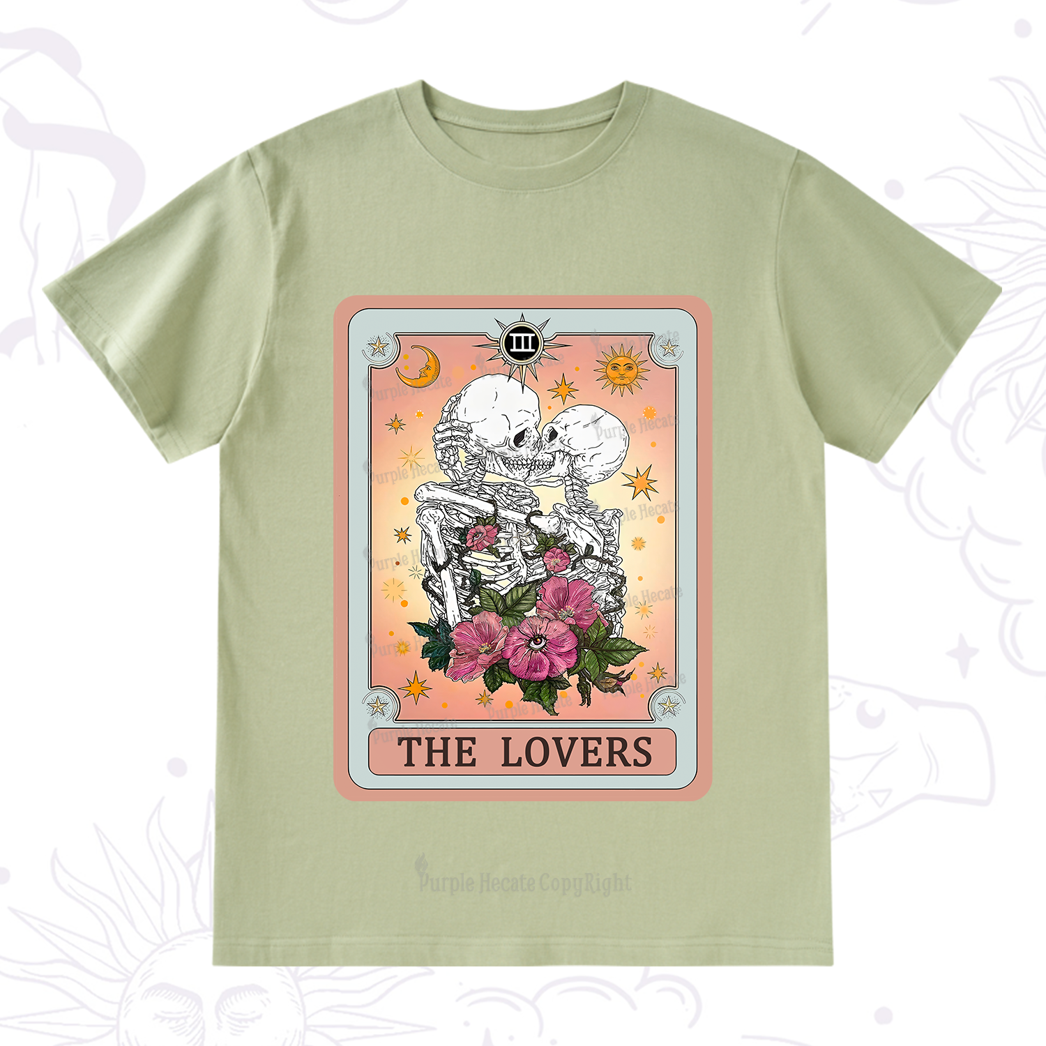 Purplehecate The Lovers Tarot Card T-Shirt