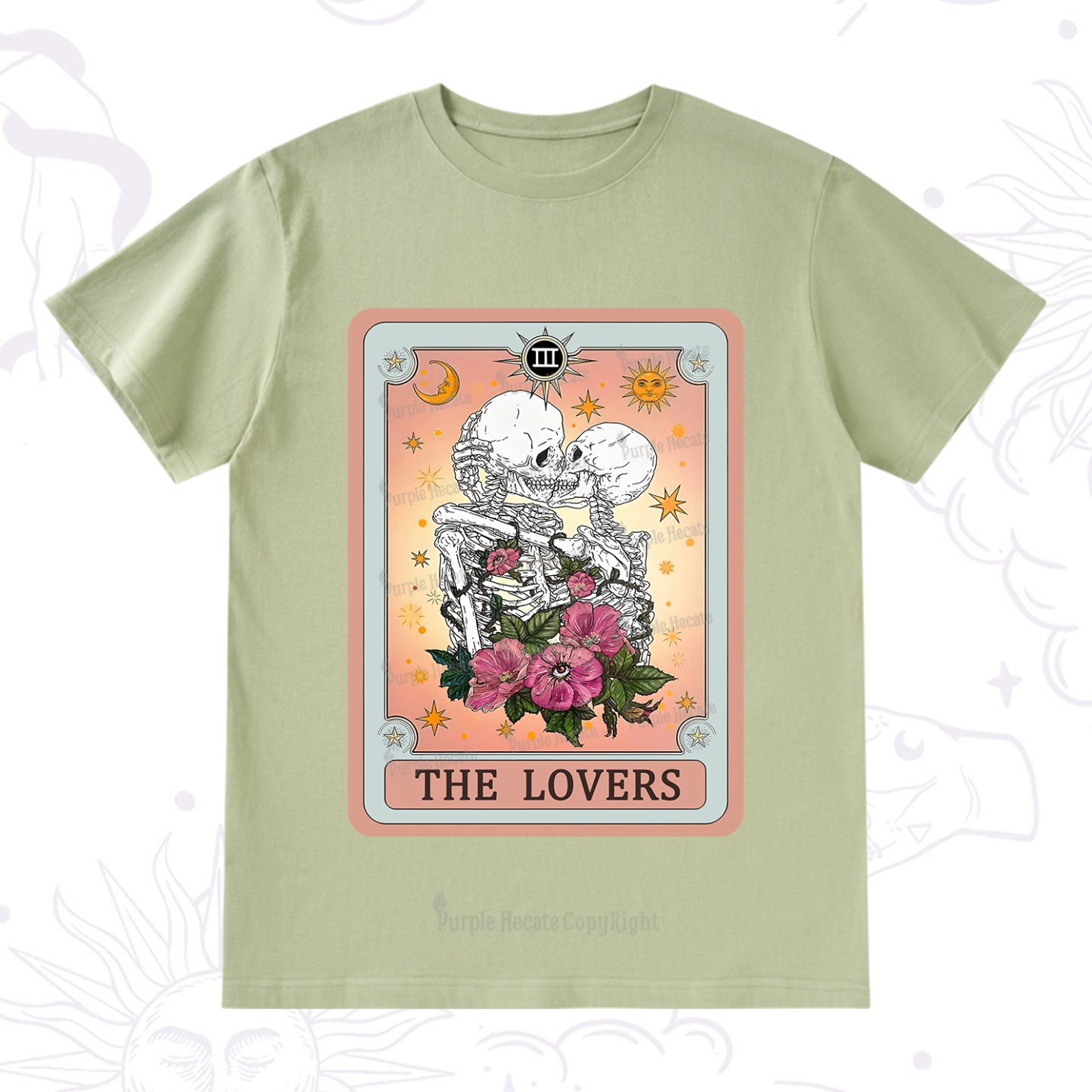 Purplehecate The Lovers Tarot Card T-Shirt