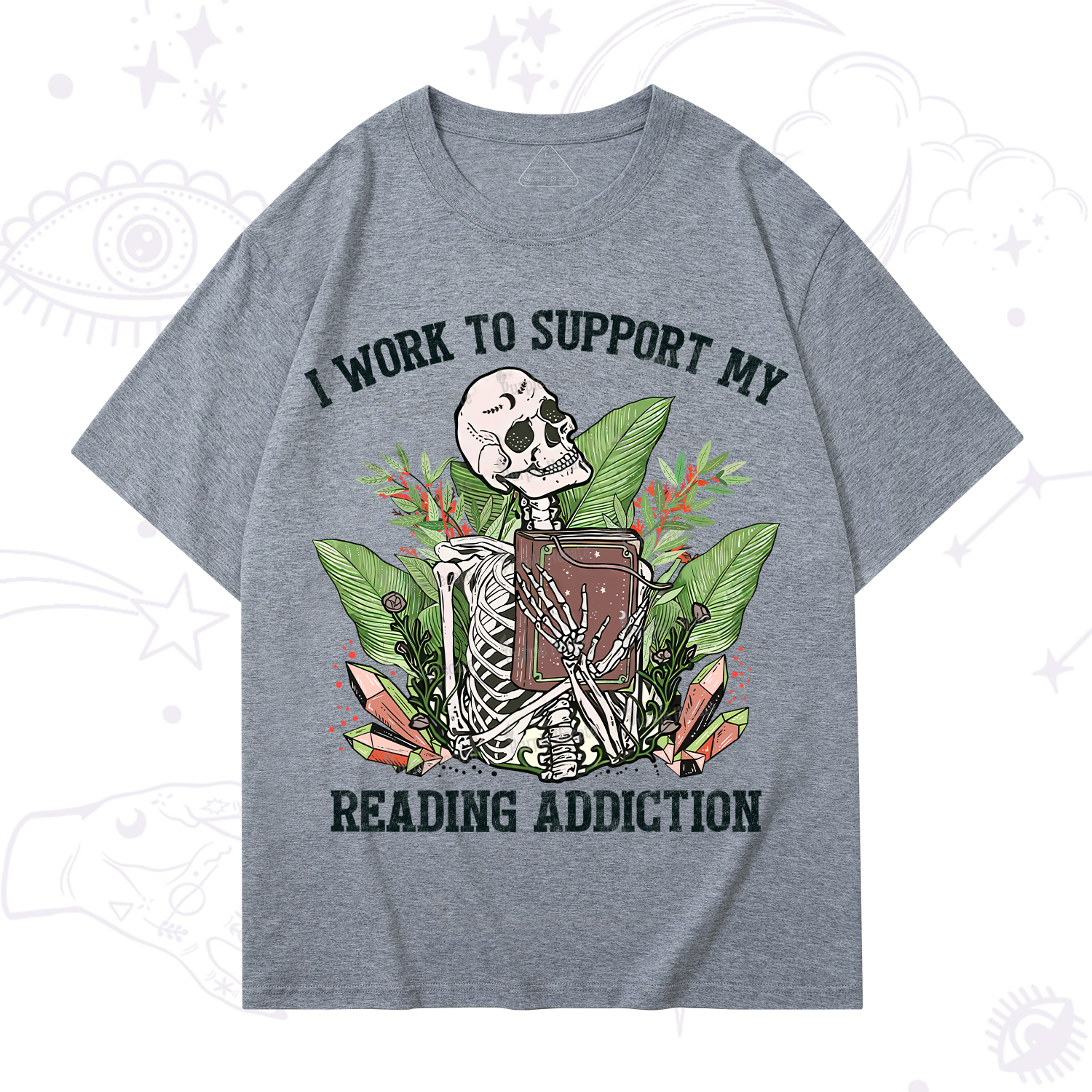 Purplehecate I Work Support My Reading Addiction T-Shirt