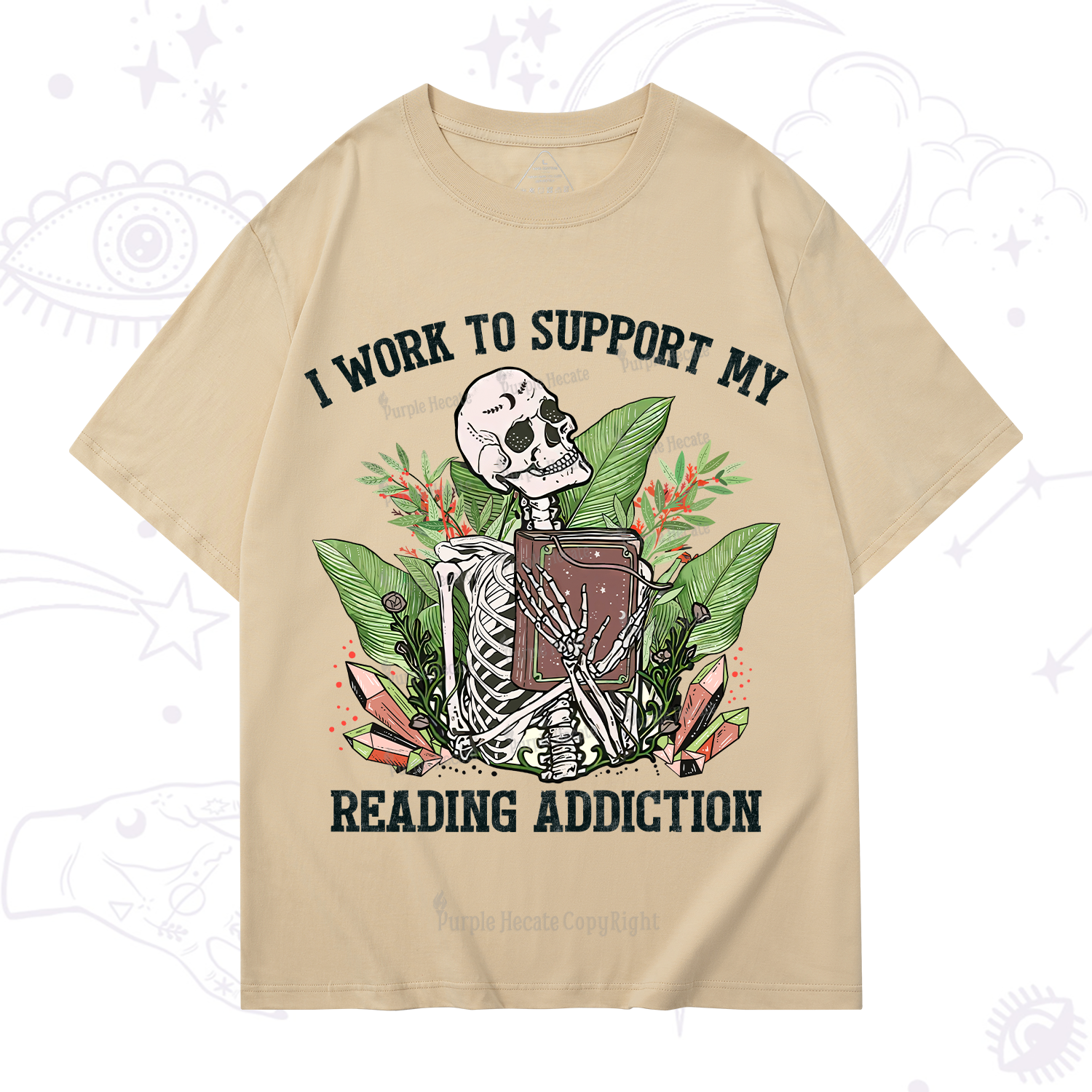 Purplehecate I Work Support My Reading Addiction T-Shirt