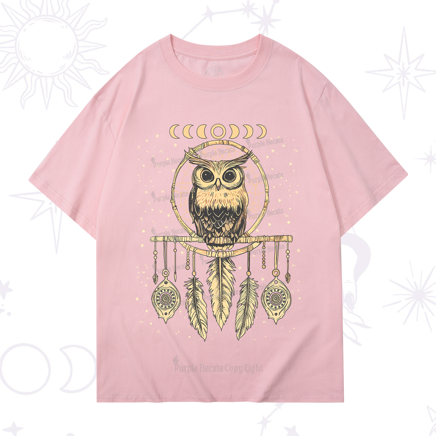 Purplehecate Luna Owl Dream Catcher T-Shirt