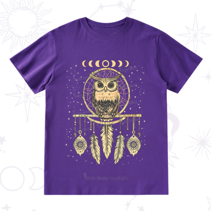 Purplehecate Luna Owl Dream Catcher T-Shirt