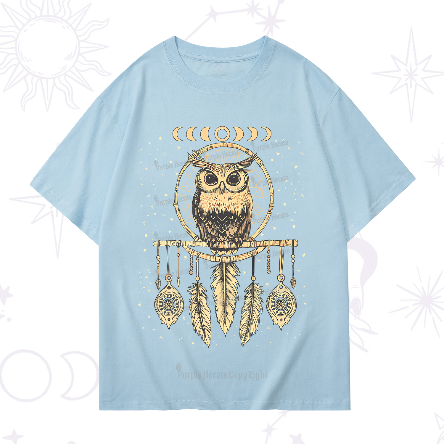 Purplehecate Luna Owl Dream Catcher T-Shirt