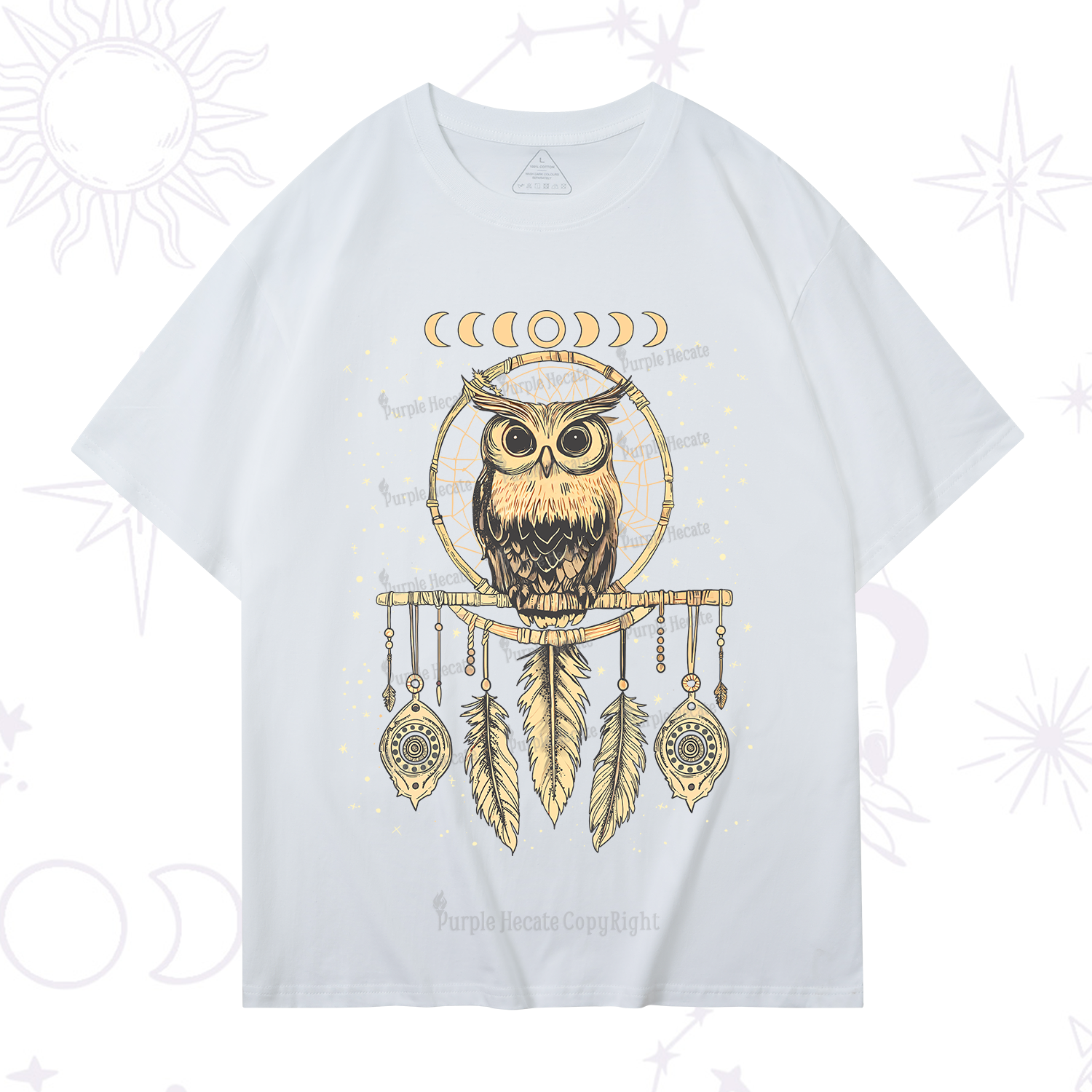 Purplehecate Luna Owl Dream Catcher T-Shirt