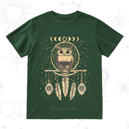 Purplehecate Luna Owl Dream Catcher T-Shirt
