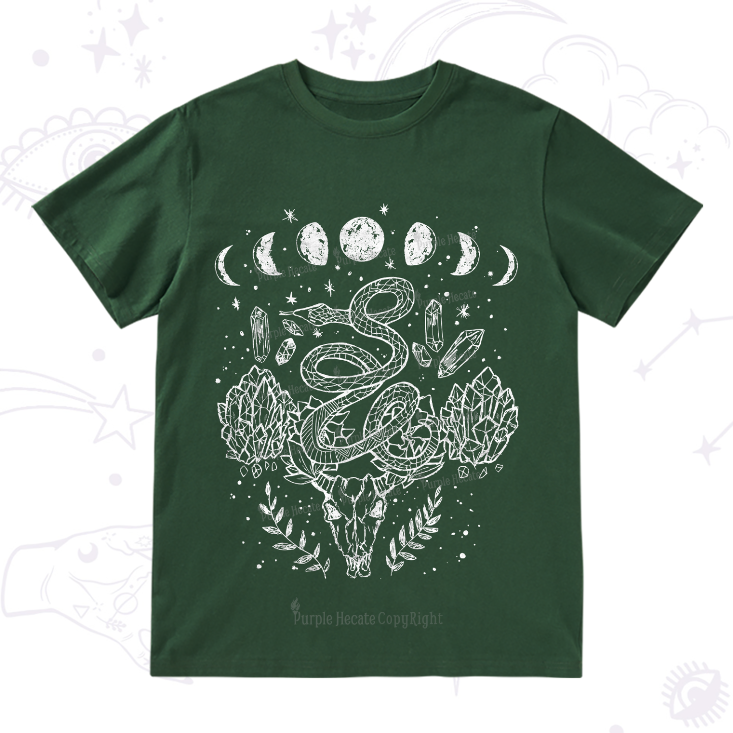 Purplehecate Crystals Witchy T-Shirt