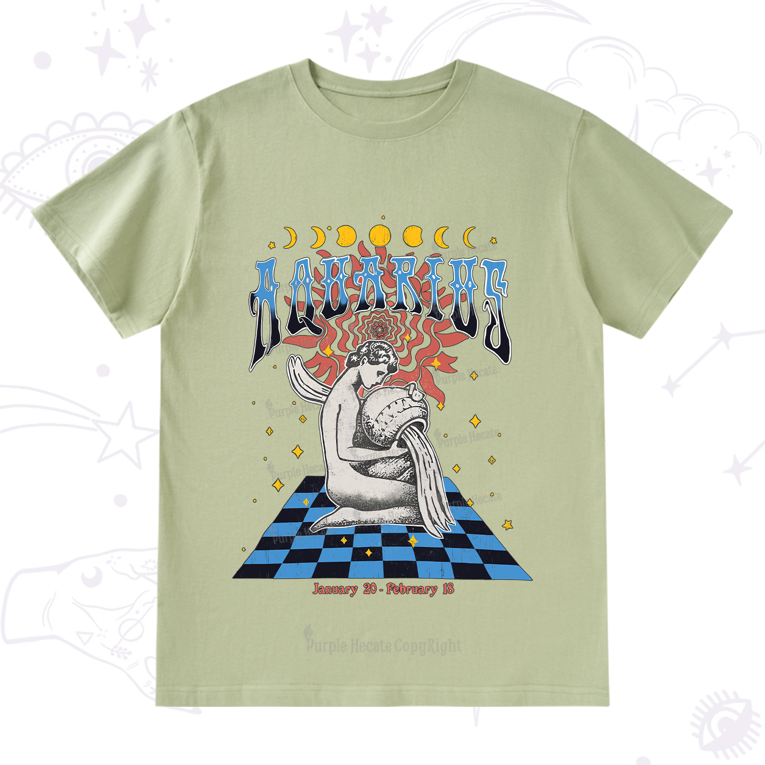 Purplehecate Aquarius Crew Zodiac T-Shirt
