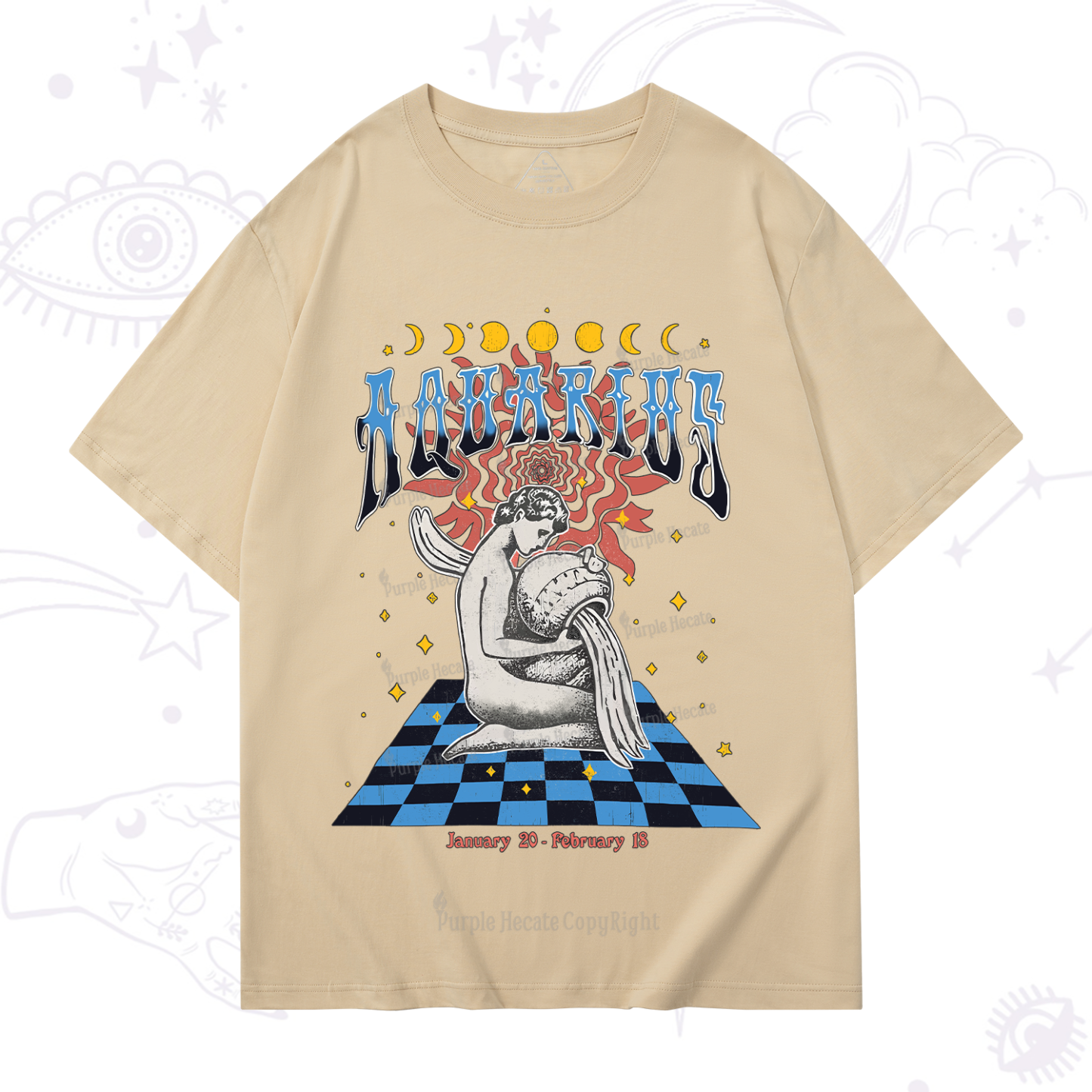 Purplehecate Aquarius Crew Zodiac T-Shirt