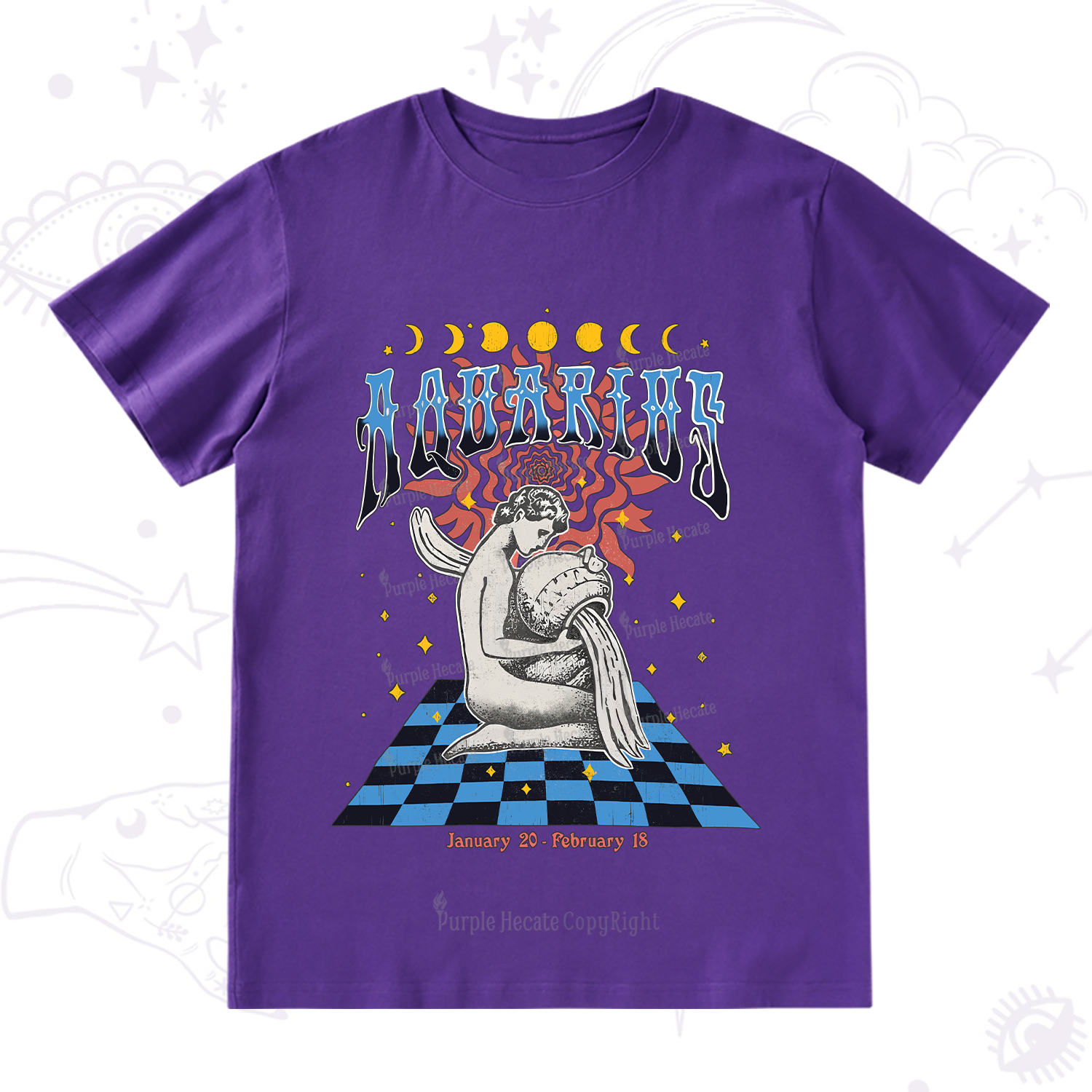 Purplehecate Aquarius Crew Zodiac T-Shirt