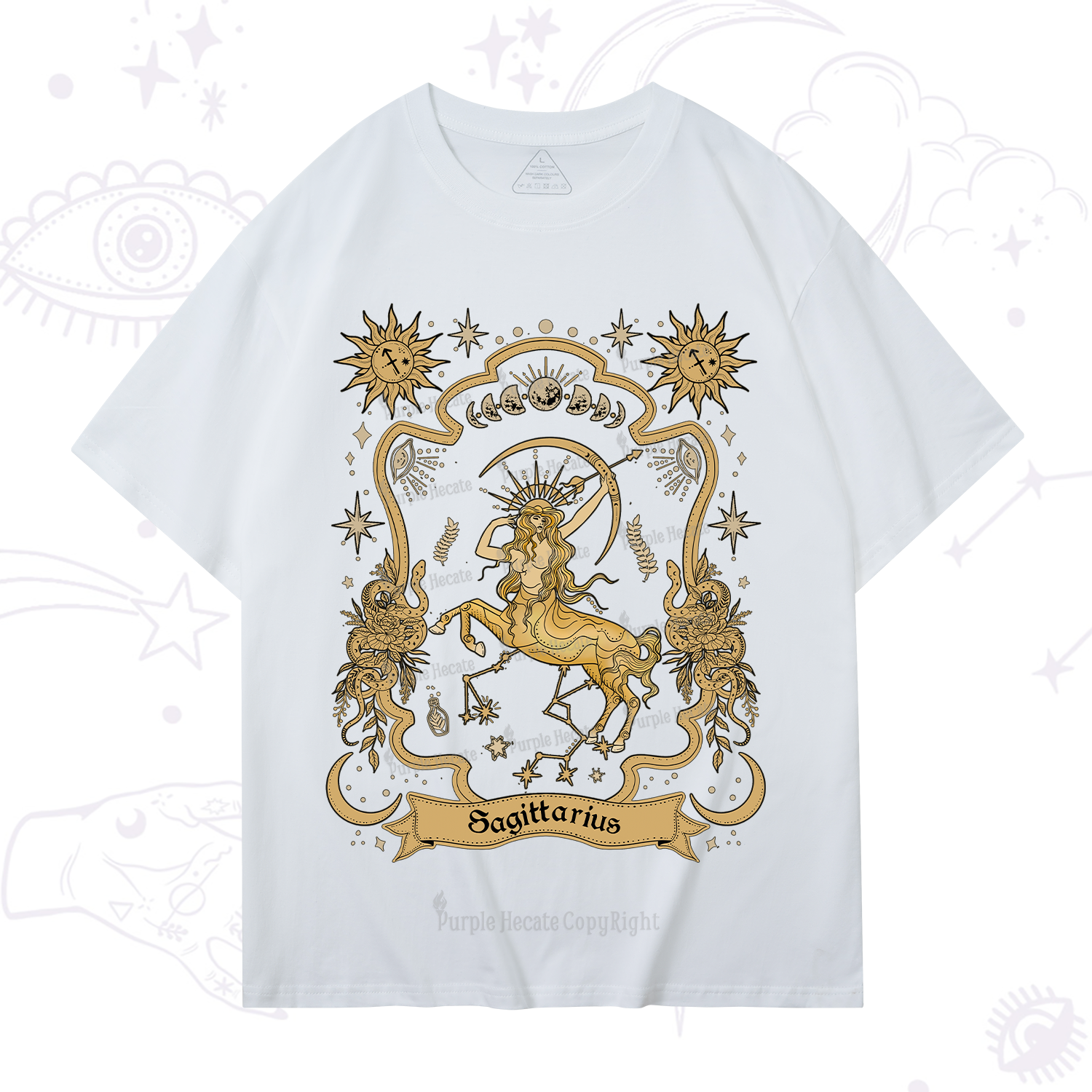 Purplehecate Sagittarius' Astral Mirage Zodiac T-Shirt