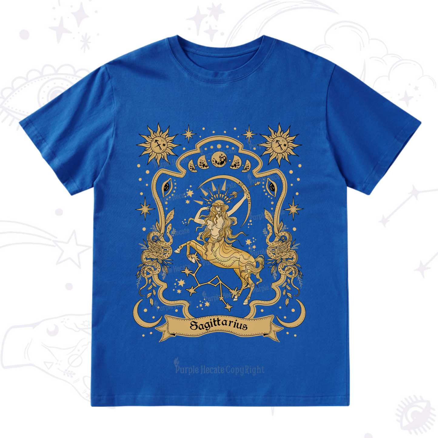 Purplehecate Sagittarius' Astral Mirage Zodiac T-Shirt