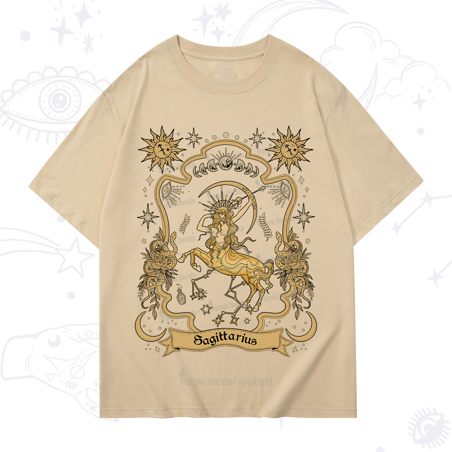 Purplehecate Sagittarius' Astral Mirage Zodiac T-Shirt