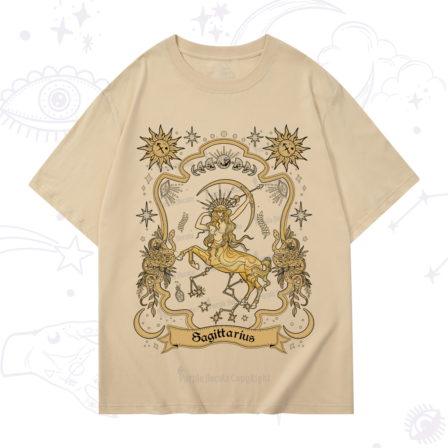 Purplehecate Sagittarius' Astral Mirage Zodiac T-Shirt