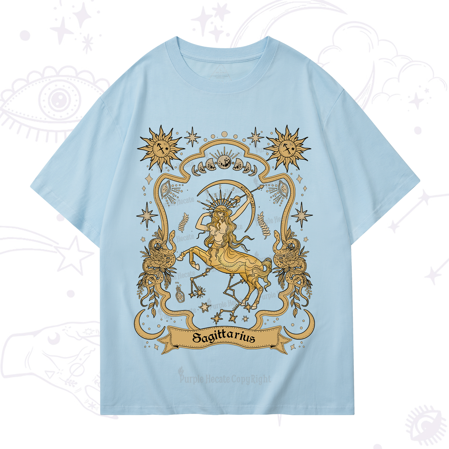 Purplehecate Sagittarius' Astral Mirage Zodiac T-Shirt