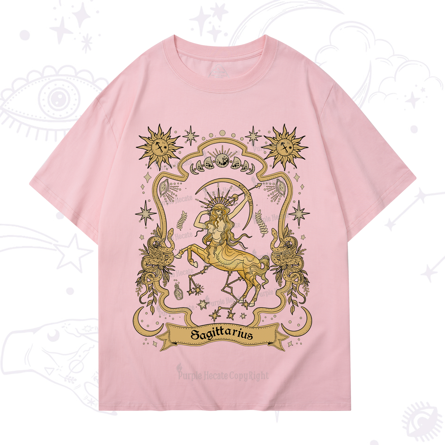 Purplehecate Sagittarius' Astral Mirage Zodiac T-Shirt