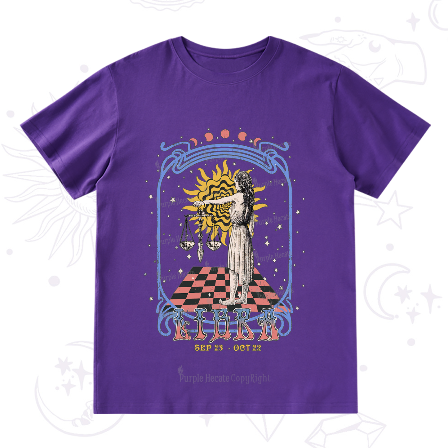 Purplehecate Libra Crew Zodiac T-Shirt