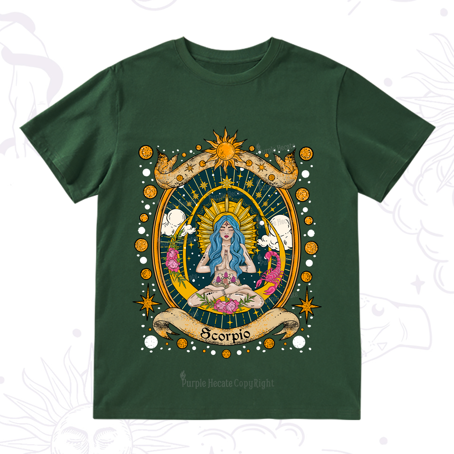 Purplehecate Scorpio Celestial Charm Zodiac T-Shirt