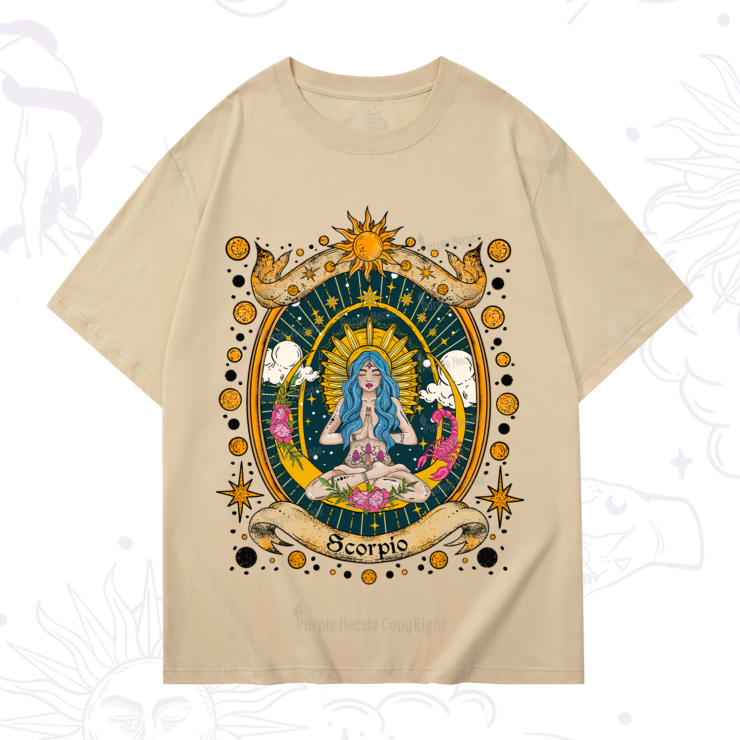 Purplehecate Scorpio Celestial Charm Zodiac T-Shirt