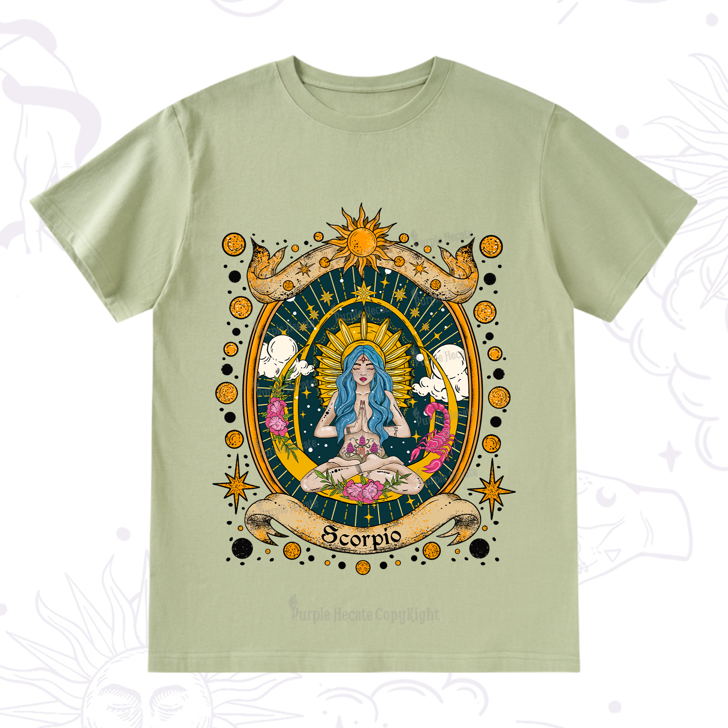 Purplehecate Scorpio Celestial Charm Zodiac T-Shirt