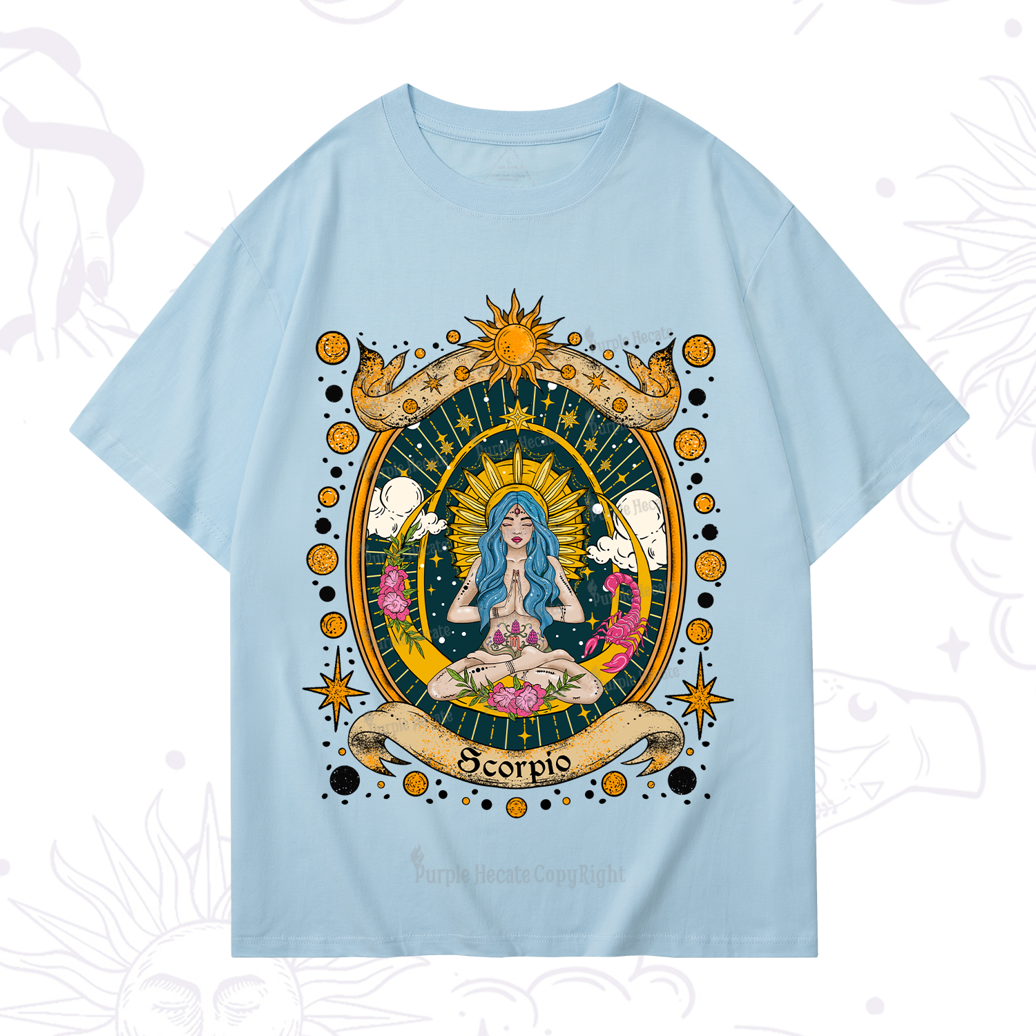 Purplehecate Scorpio Celestial Charm Zodiac T-Shirt