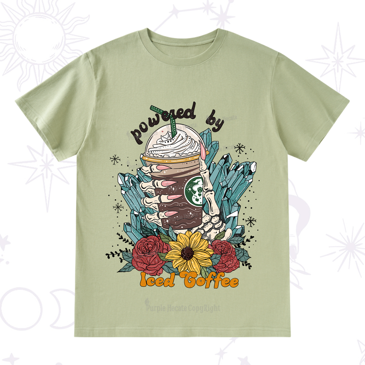 Purplehecate Powered By Ice Coffee T-Shirt