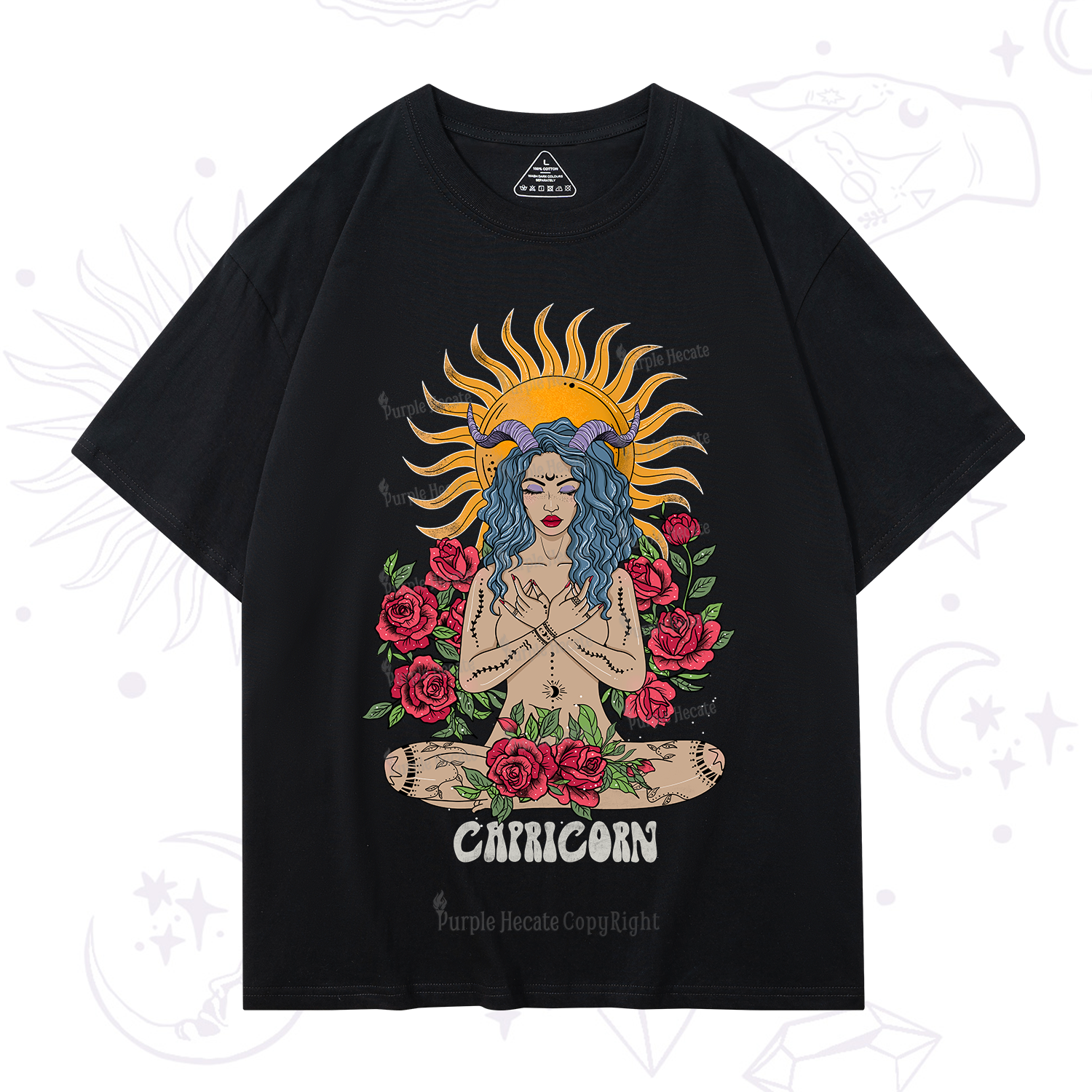 Purplehecate Sun Guardian Of Capricorn Zodiac T-Shirt