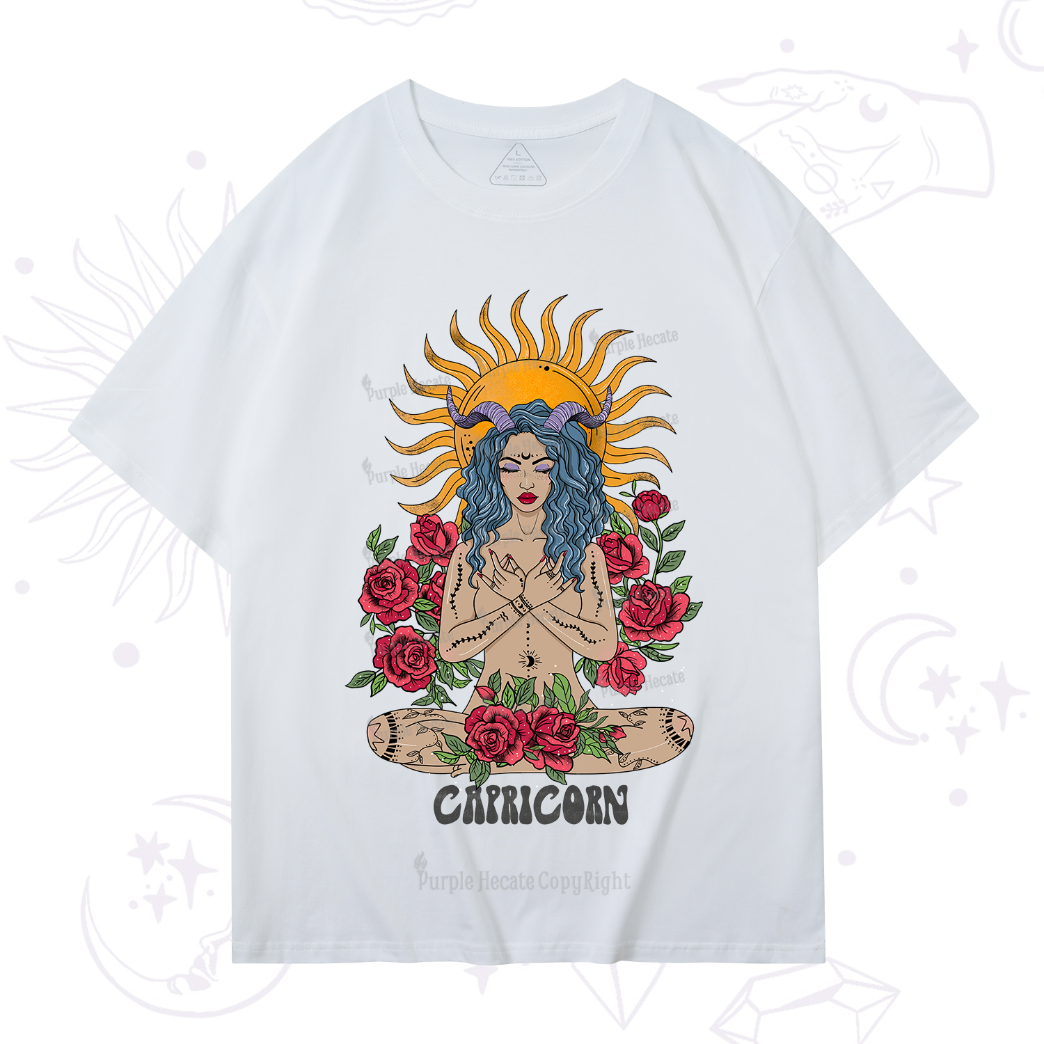 Purplehecate Sun Guardian Of Capricorn Zodiac T-Shirt