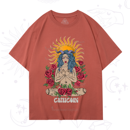 Purplehecate Sun Guardian Of Capricorn Zodiac T-Shirt