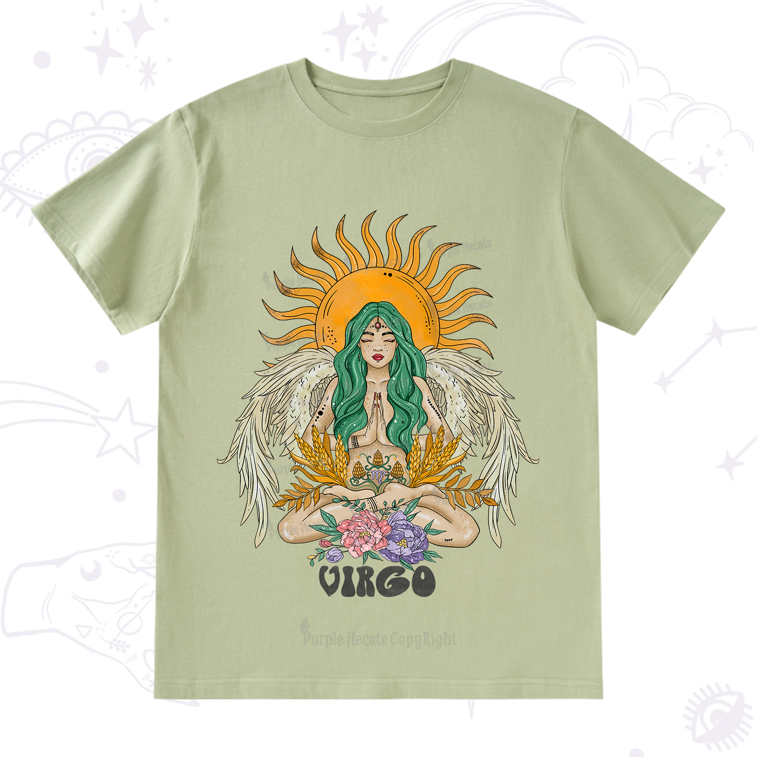 Purplehecate Sun Guardian Of Virgo Zodiac T-Shirt
