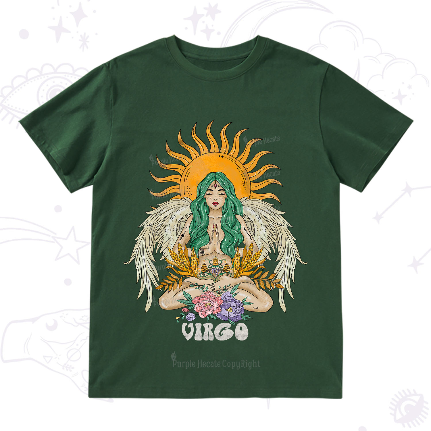 Purplehecate Sun Guardian Of Virgo Zodiac T-Shirt