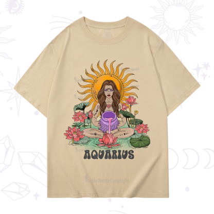 Purplehecate Sun Guardian Of Aquarius Zodiac T-Shirt