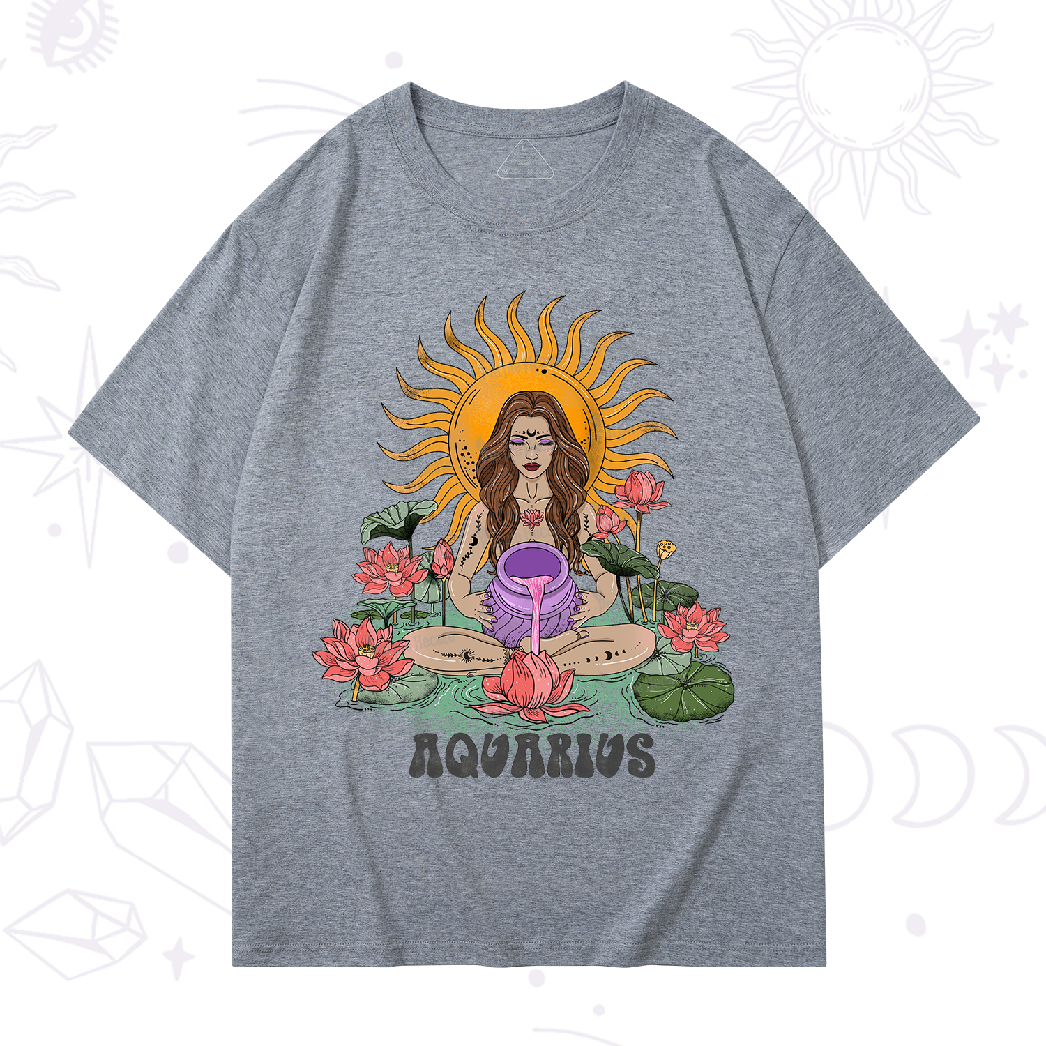 Purplehecate Sun Guardian Of Aquarius Zodiac T-Shirt