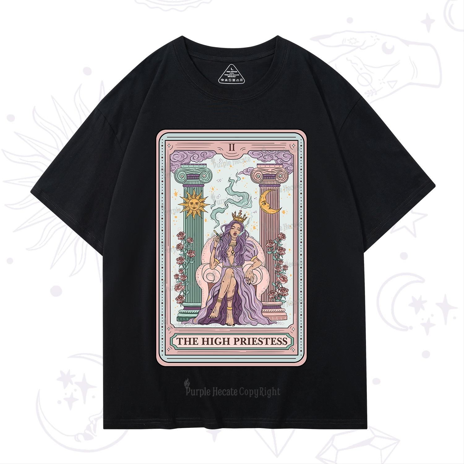 Purplehecate The High Priestess Tarot Card T-Shirt
