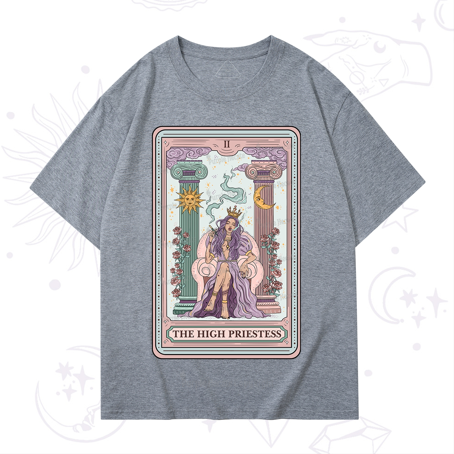 Purplehecate The High Priestess Tarot Card T-Shirt