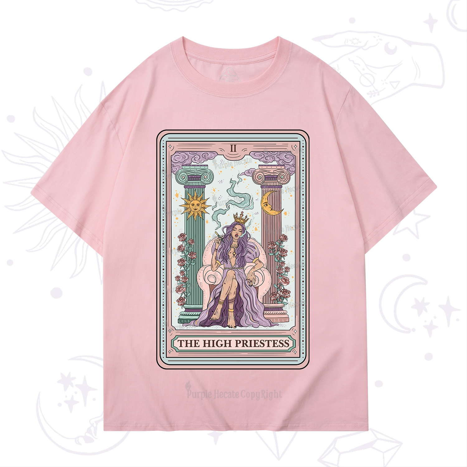 Purplehecate The High Priestess Tarot Card T-Shirt