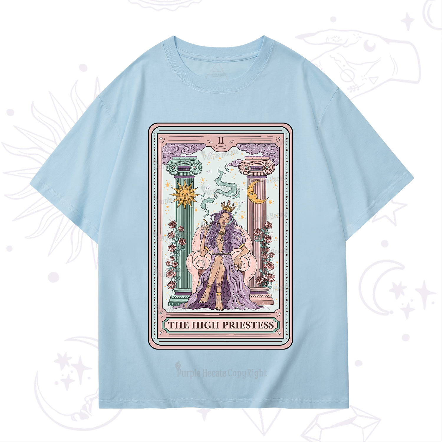 Purplehecate The High Priestess Tarot Card T-Shirt