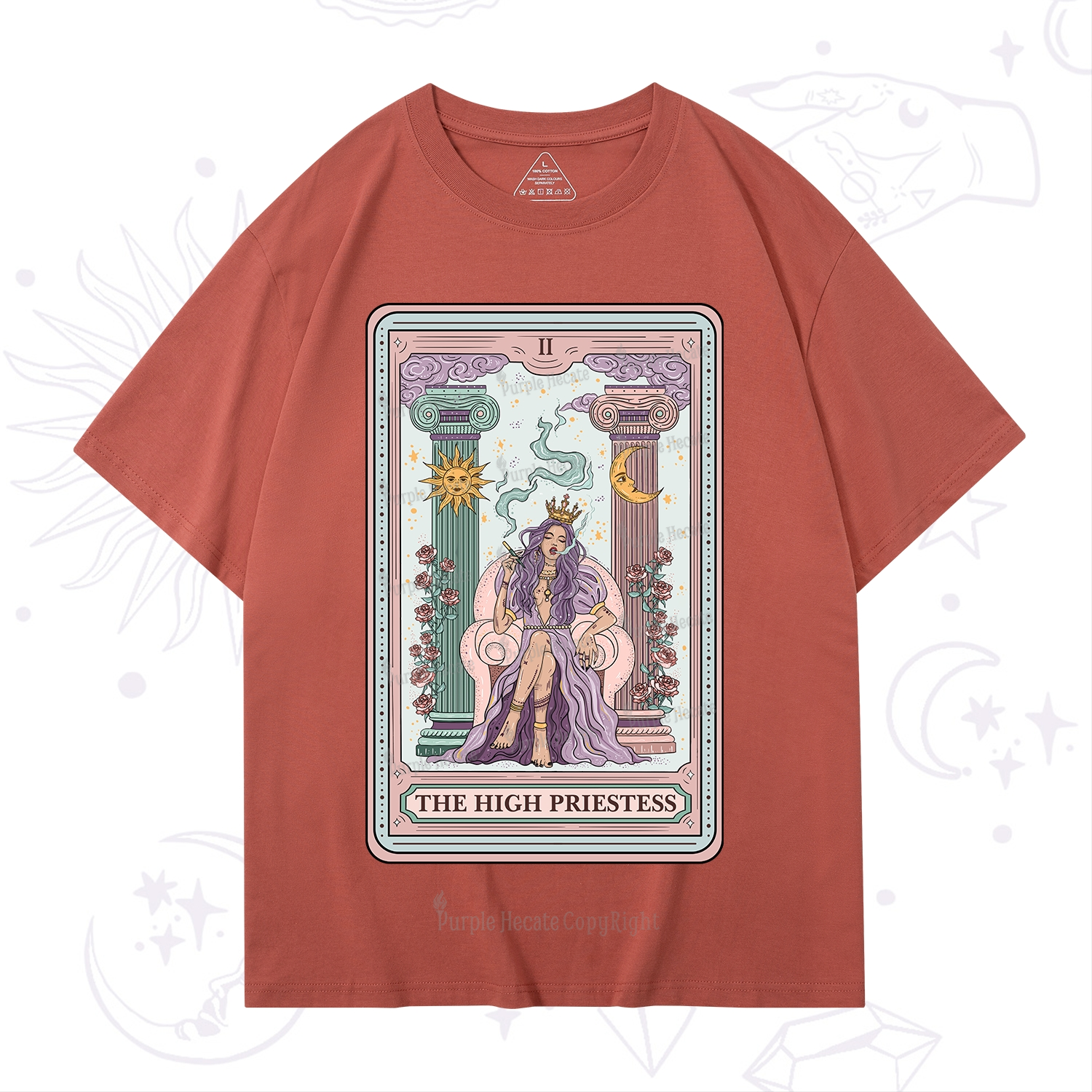 Purplehecate The High Priestess Tarot Card T-Shirt