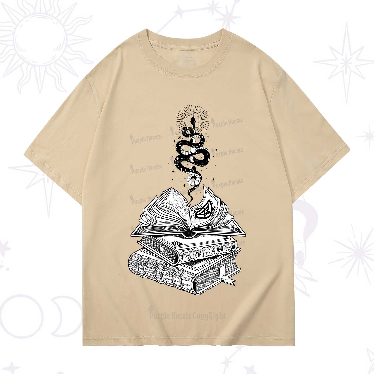 Purplehecate Spellbook And Guardian Serpent T-Shirt