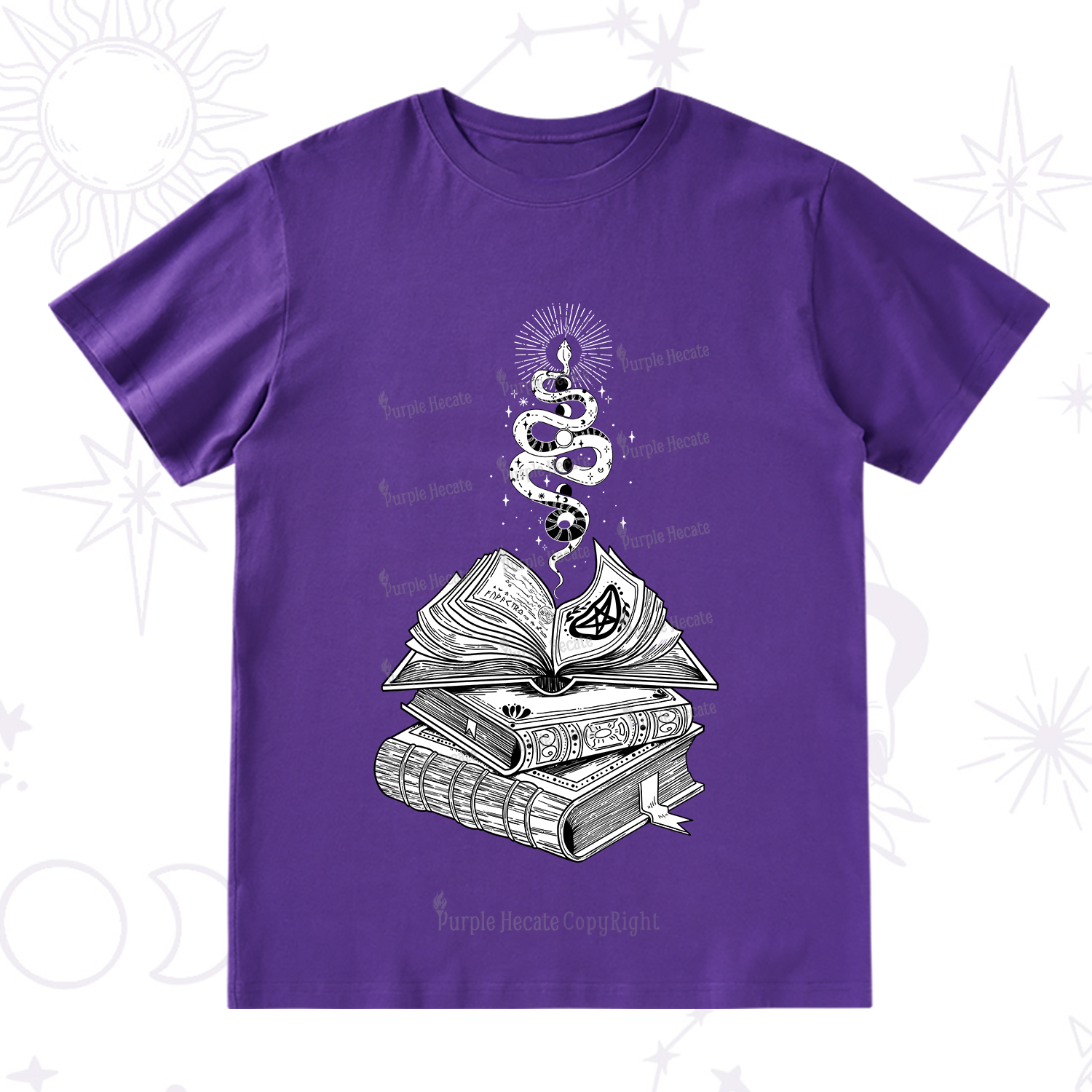 Purplehecate Spellbook And Guardian Serpent T-Shirt