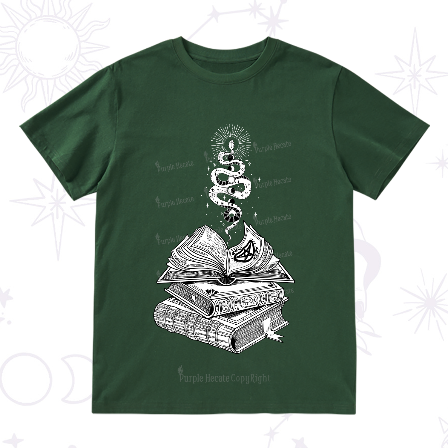 Purplehecate Spellbook And Guardian Serpent T-Shirt