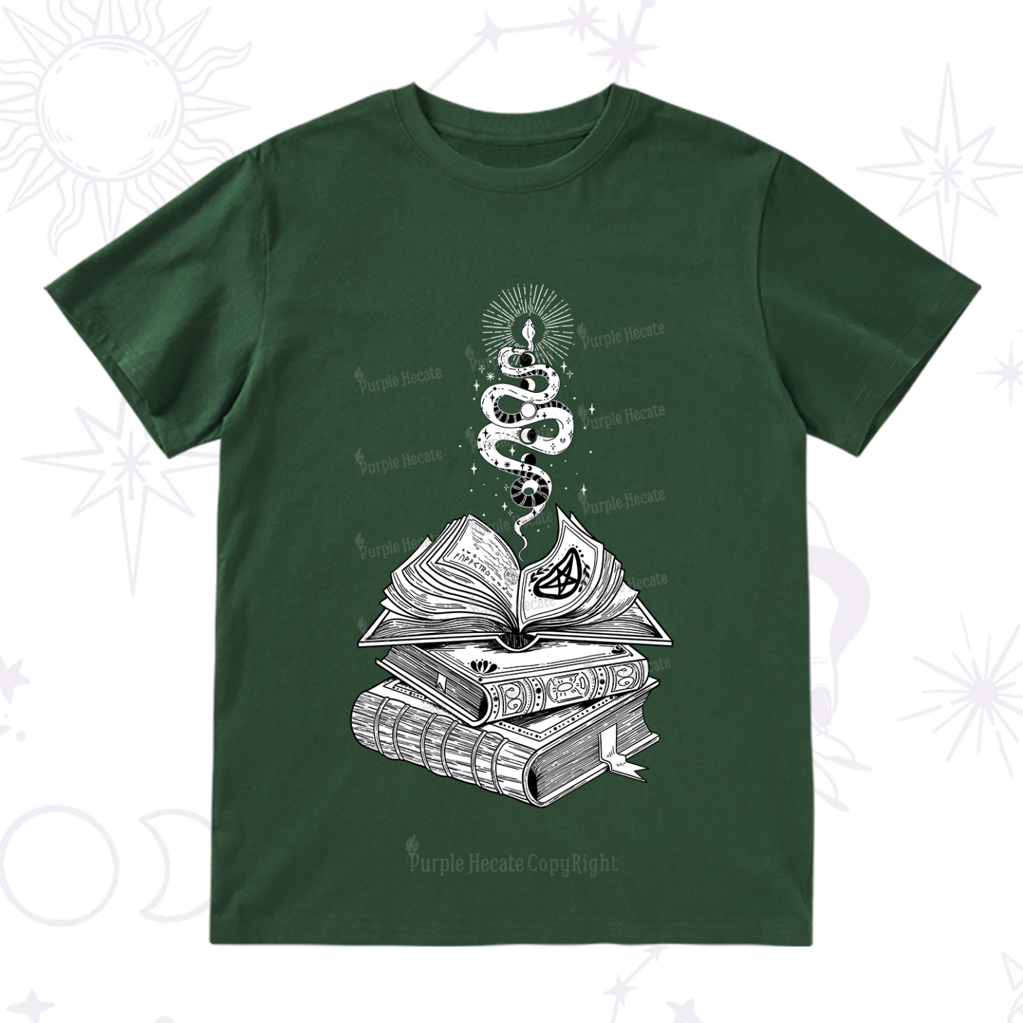 Purplehecate Spellbook And Guardian Serpent T-Shirt