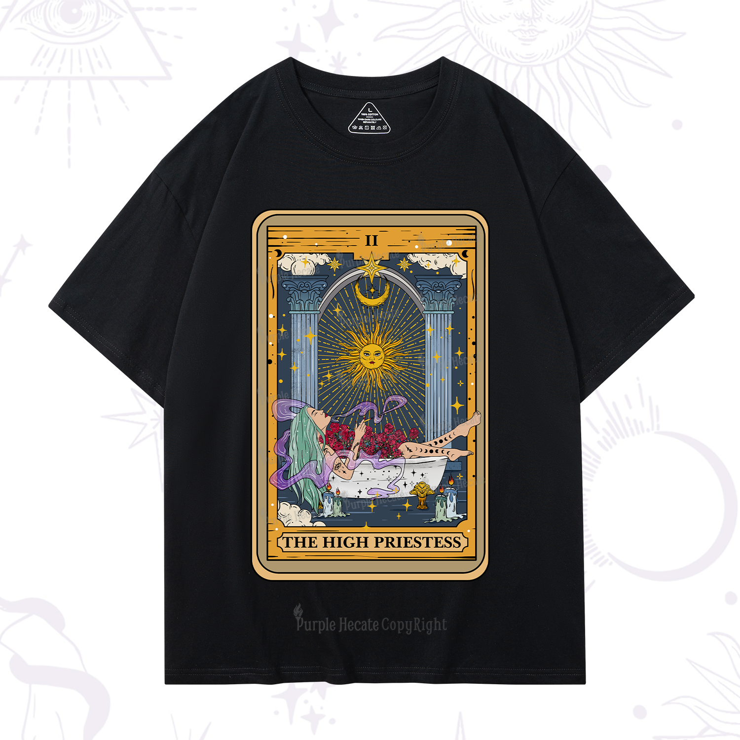 Purplehecate The High Priestess Tarot Card T-Shirt