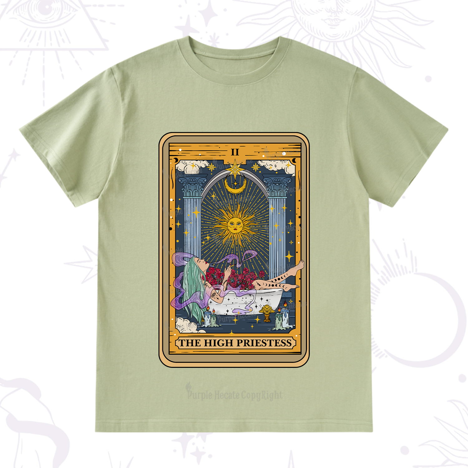 Purplehecate The High Priestess Tarot Card T-Shirt