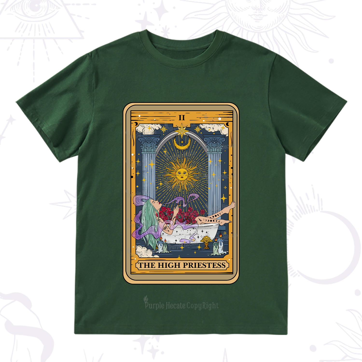 Purplehecate The High Priestess Tarot Card T-Shirt